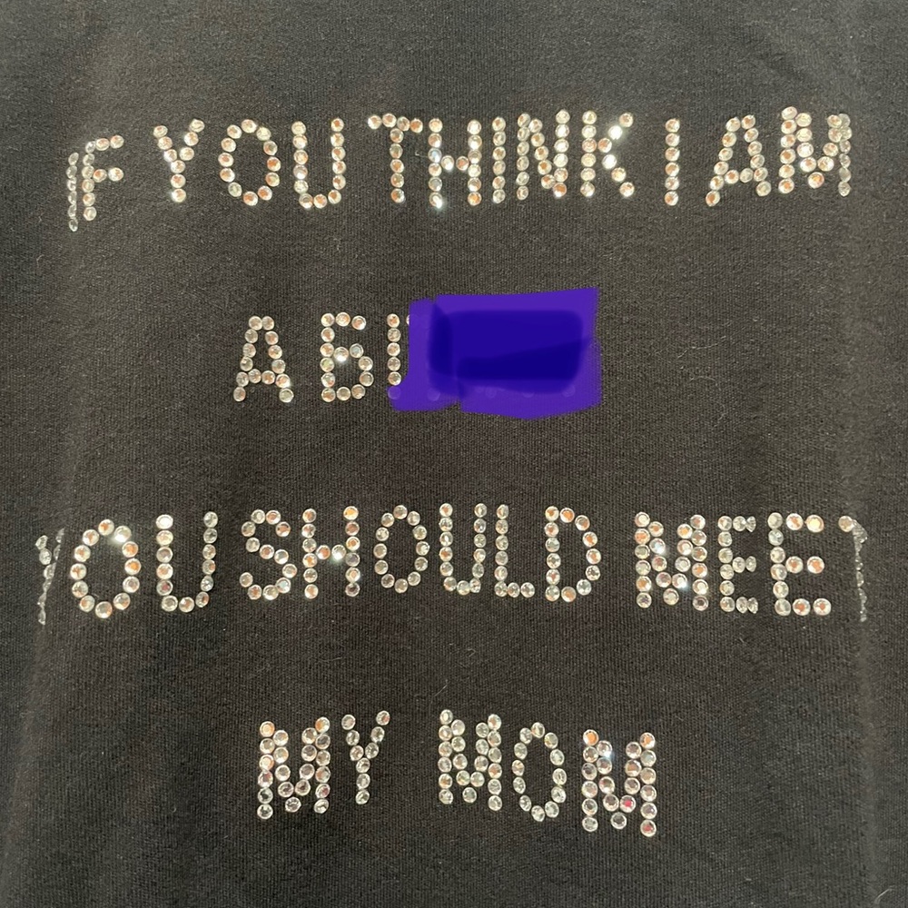 Rhinestone Lettered Mother Daughter Humor Tee-sz Med